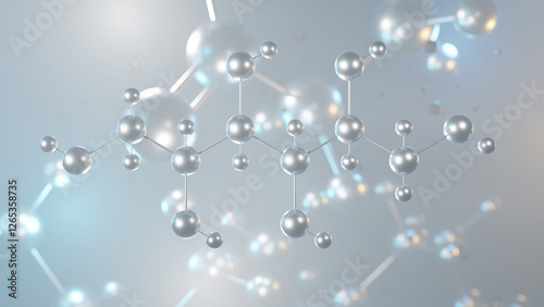 Fotografia sorbitol molecular structure, 3d model molecule, e420 structural chemical formul