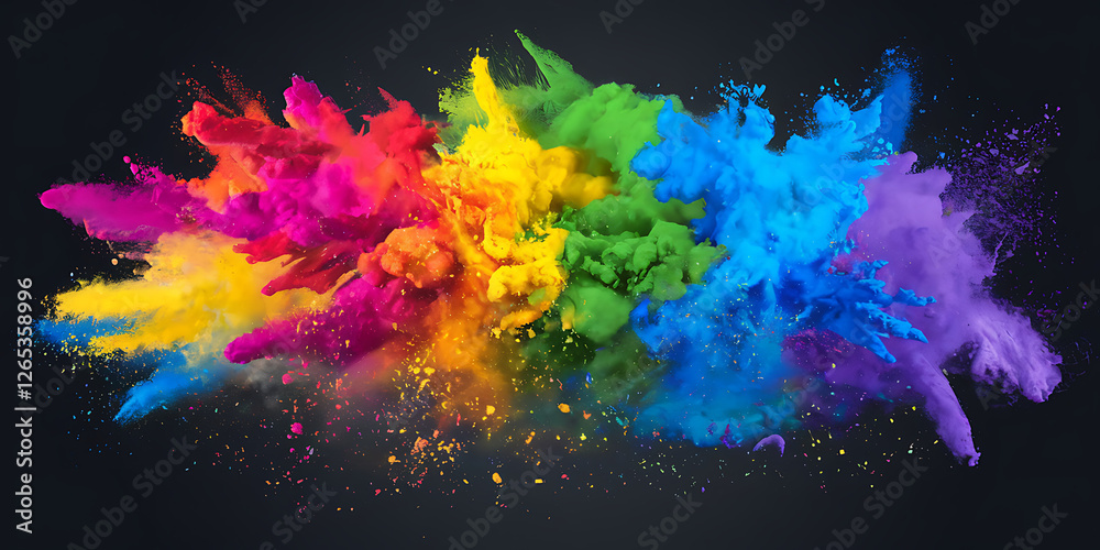 Obraz premium Holi Post, Holi Color Explosion