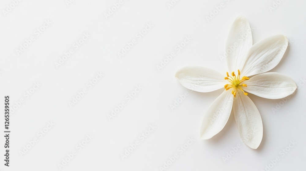 White flower, minimalist, flatlay, background, design White flower, minimalist, flatlay, background, design