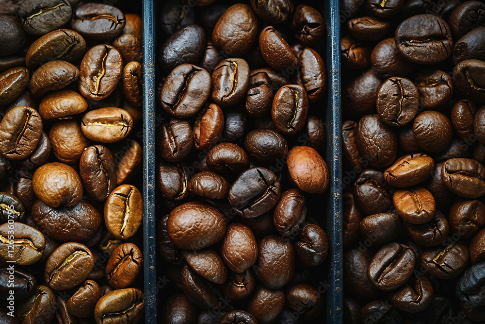 Freshly roasted coffee beans made generative AI Freshly roasted coffee beans made generative AI