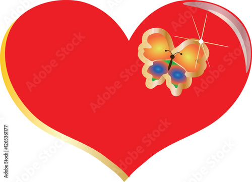 heart with butterfly