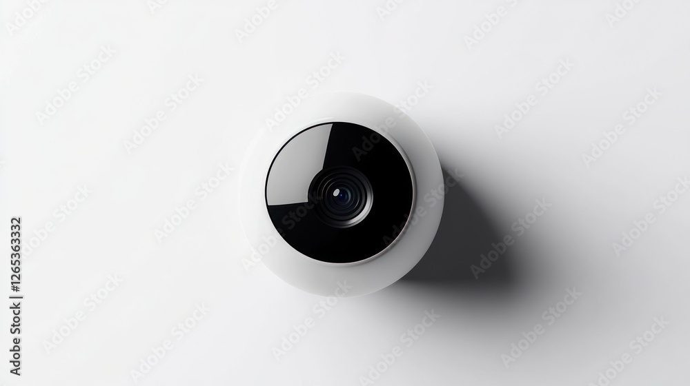 White security camera, studio shot, surveillance White security camera, studio shot, surveillance