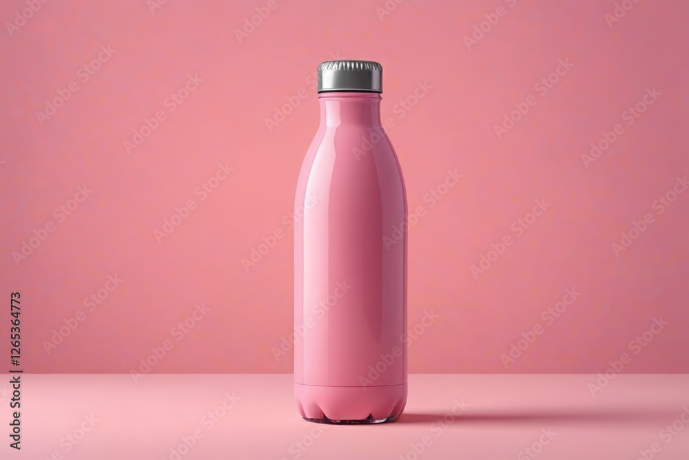 a close up of a pink bottle on a pink surface a close up of a pink bottle on a pink surface