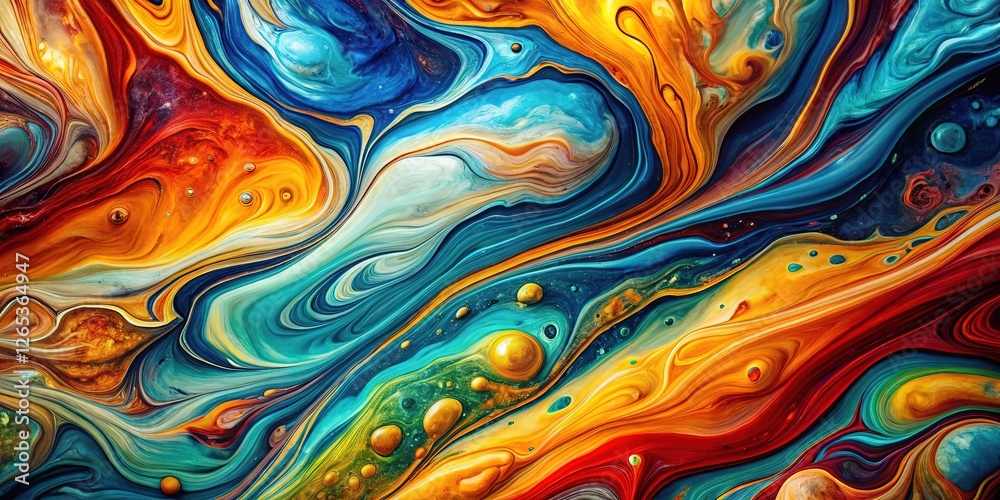 Obraz premium Dynamic liquid marble panoramas, showcasing random colors.