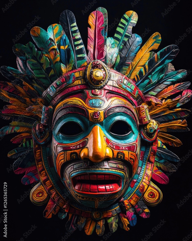 Fototapeta premium Intricate ceremonial mask with vibrant colors