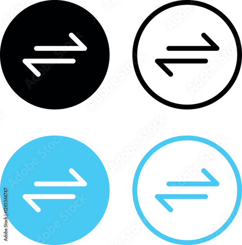 Arrows transfer icon, exchange arrow icons - Swap icon with two arrows convert button sign - data transformation transmission icon. Colorful icon set, vector illustration