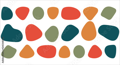 Decorative colorful abstract blobs elements, Organic colorful blob shapes, Abstract colorful geometric shape, Bright abstract organic shapes collection, Vibrant organic blob shapes vector illustration