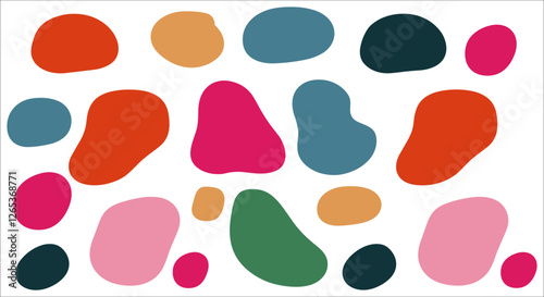Decorative colorful abstract blobs elements, Organic colorful blob shapes, Abstract colorful geometric shape, Bright abstract organic shapes collection, Vibrant organic blob shapes vector illustration