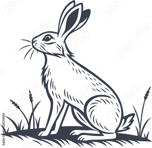 black rabbit vector illustration and black rabbit vector illustration art
