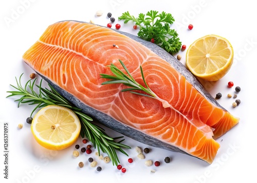 High-quality food photography showcasing perfectly cooked salmon and trout steaks.