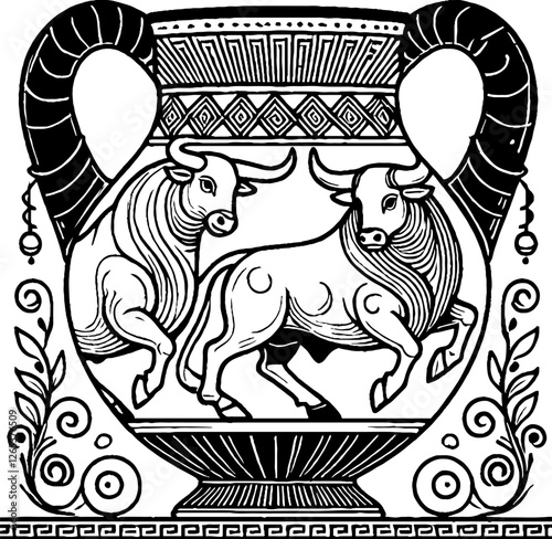 vector illustration of an ancient greek art