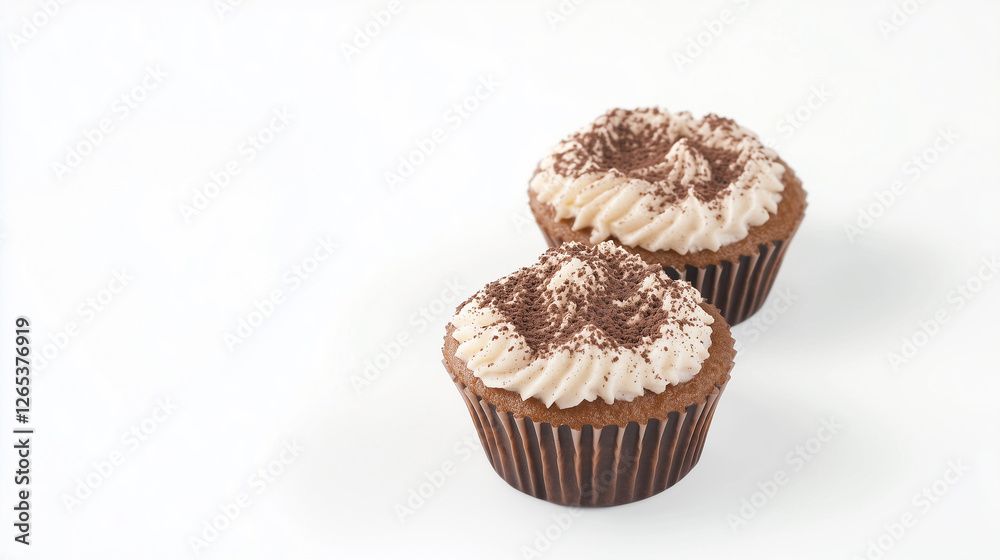 Cupcakes on white background with place for text Cupcakes on white background with place for text