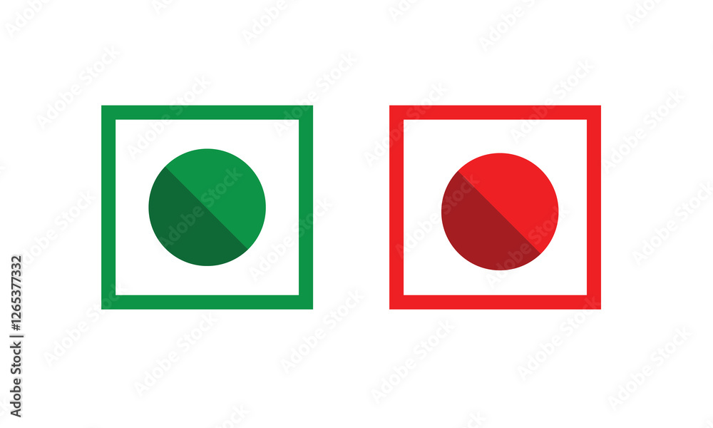Veg Non-veg icons, Colourful veg and non-veg symbol on white background. Vector Illustration. Veg Non-veg icons, Colourful veg and non-veg symbol on white background. Vector Illustration.