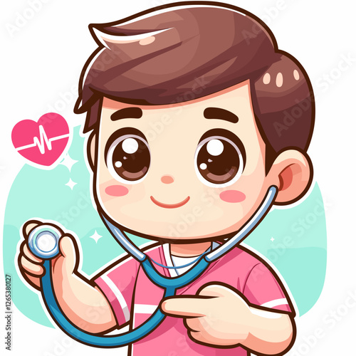 Cartoon doctor holding a stethoscope