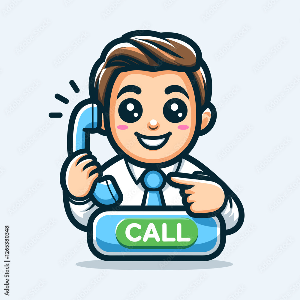 Cartoon doctor talking on the phone