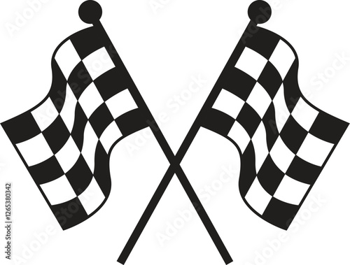 Double crossed Checkered racing flag motorbike racing flag car racing flags eps vector file 