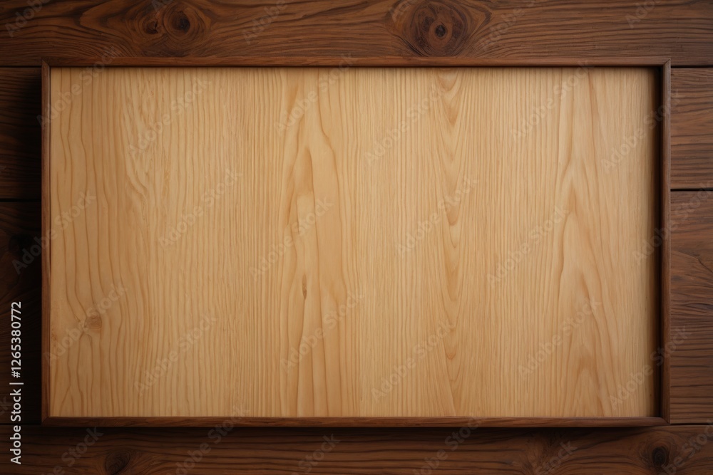 Naklejka premium there is a picture of a wooden frame on a wall