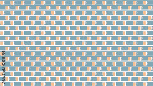 食器棚の中のカップ、パターン、イラストの背景