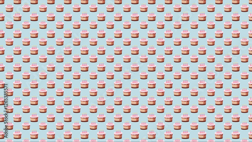 可愛いお誕生日ケーキのパターン、シンプルなバックグラウンドのイラスト