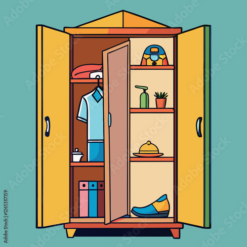 vector illustration of a shop window