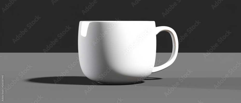 A white cup is sitting on a table A white cup is sitting on a table