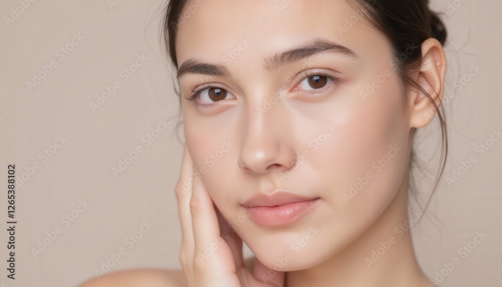 Natural Beauty Portrait of Young Woman with Fresh Skin Tone Natural Beauty Portrait of Young Woman with Fresh Skin Tone