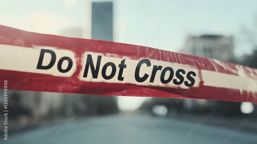 Obraz premium Barrier tape with the words 