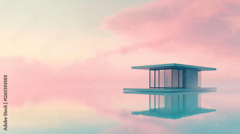 A floating glass cabin drifting through an ethereal pink haze, soft cinematic lighting, hyper-detailed reflections A floating glass cabin drifting through an ethereal pink haze, soft cinematic lighting, hyper-detailed reflections