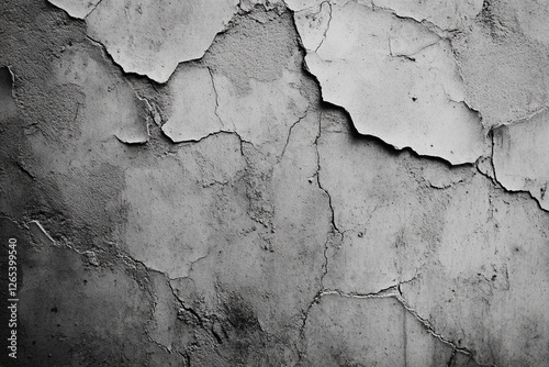 A cracked grey wall shows signs of age and decay.
