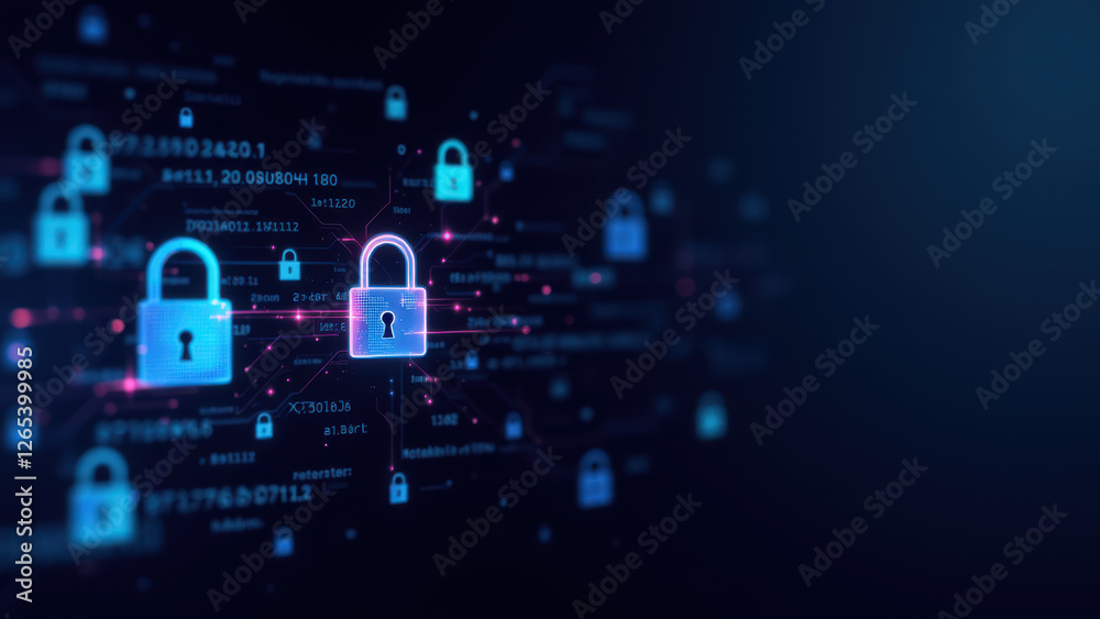 Fototapeta premium Computer Security Network Locked System Illustration Concept