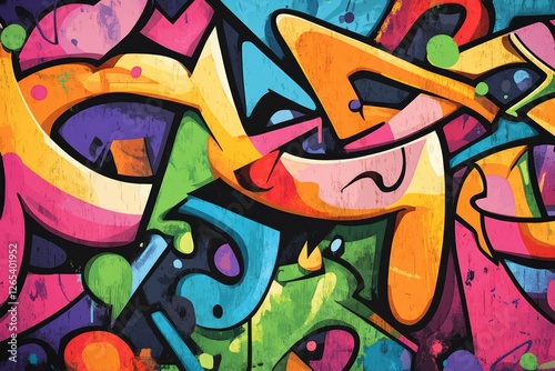 Wallpaper Mural Intricate graffiti explosion in vibrant urban setting. Neural network AI generated Torontodigital.ca