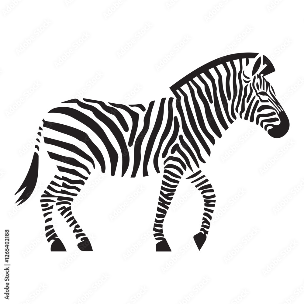 Fototapeta premium Elegant Black and White Zebra Silhouette Design