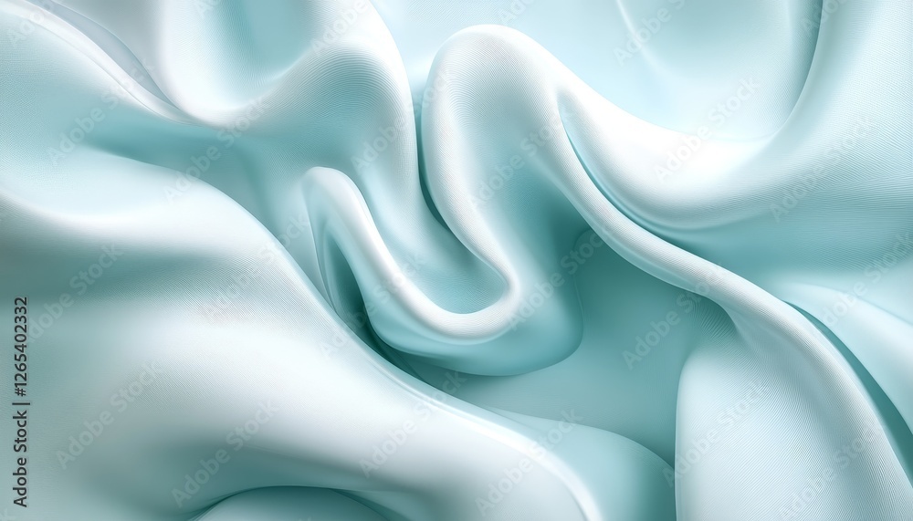 Fototapeta premium Seamless Baby Blue 3D Delicate Gentle Light Waves Soft Textured Elegance for Backgrounds