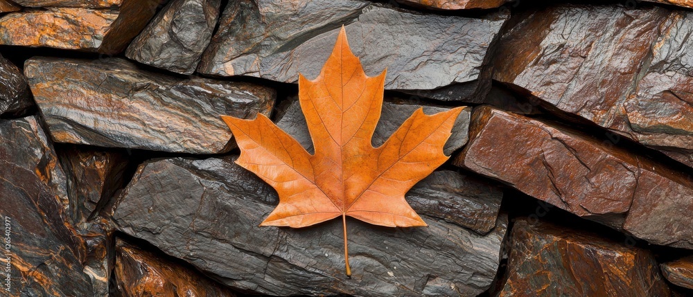 A leaf is on a rock A leaf is on a rock