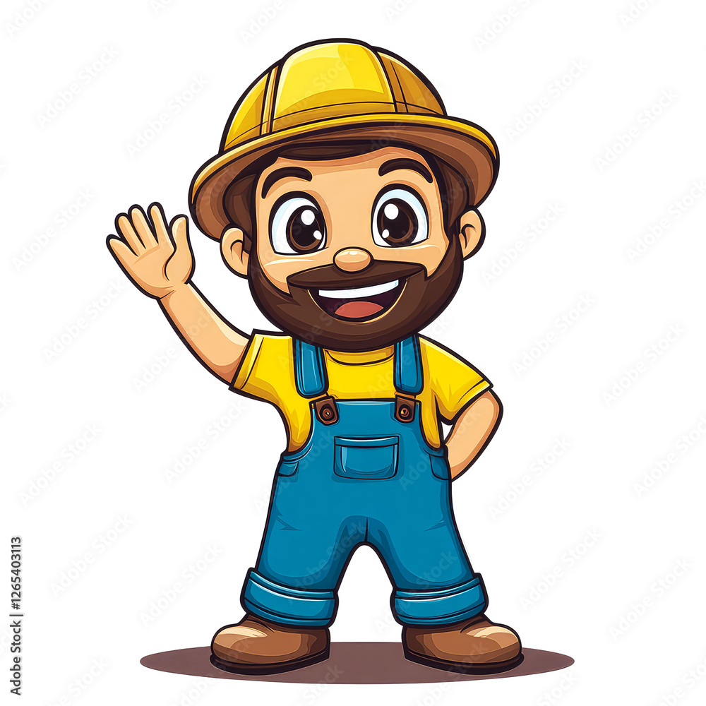 Smiling Construction Worker Cartoon Character Illustration Smiling Construction Worker Cartoon Character Illustration