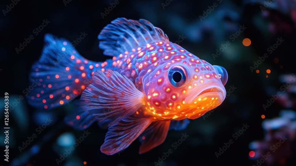Fototapeta premium Blobfish with rainbow sparkling dots.
