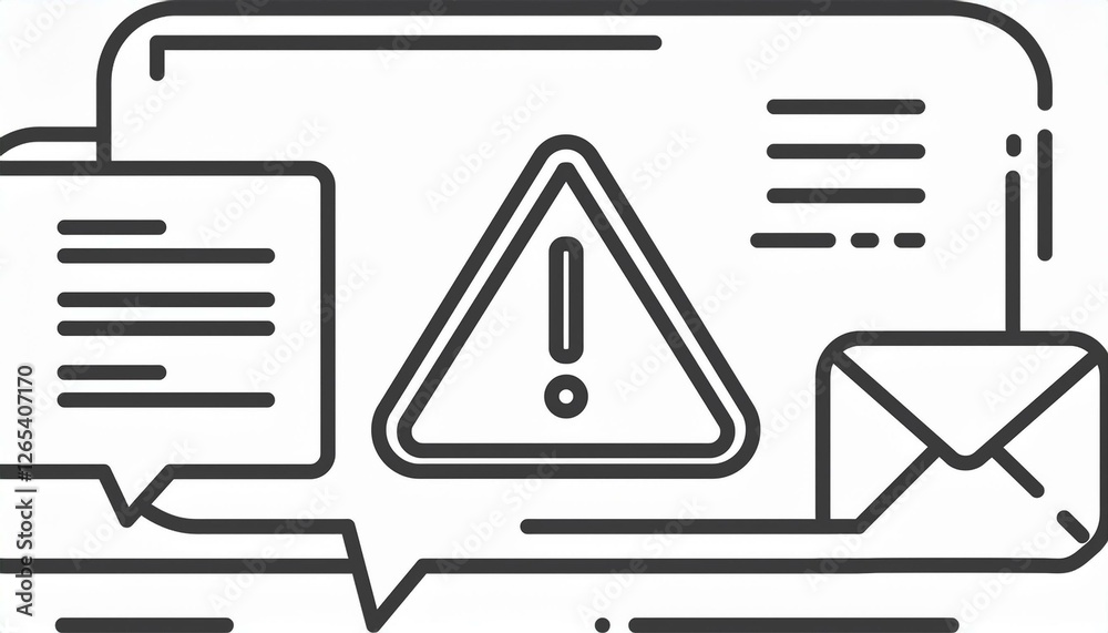 Alert message sign line icon. Caution chat, warning message, exclamation mark speech bubble thin editable line stroke icon. Alert information, accident notification perfect any project Alert message sign line icon. Caution chat, warning message, exclamation mark speech bubble thin editable line stroke icon. Alert information, accident notification perfect any project