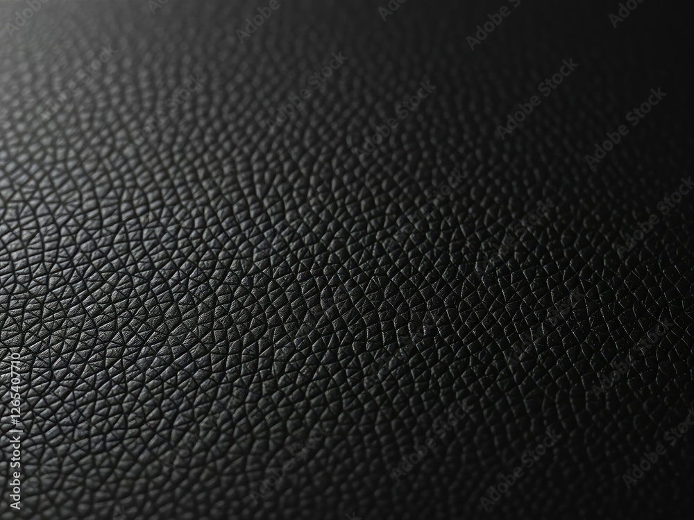Textured black leather with grained surface, elegant, close-up Textured black leather with grained surface, elegant, close-up