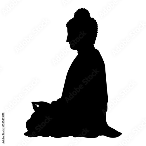 Buddha Silhouette Vector: Deep Thought and Spiritual Enlightenment