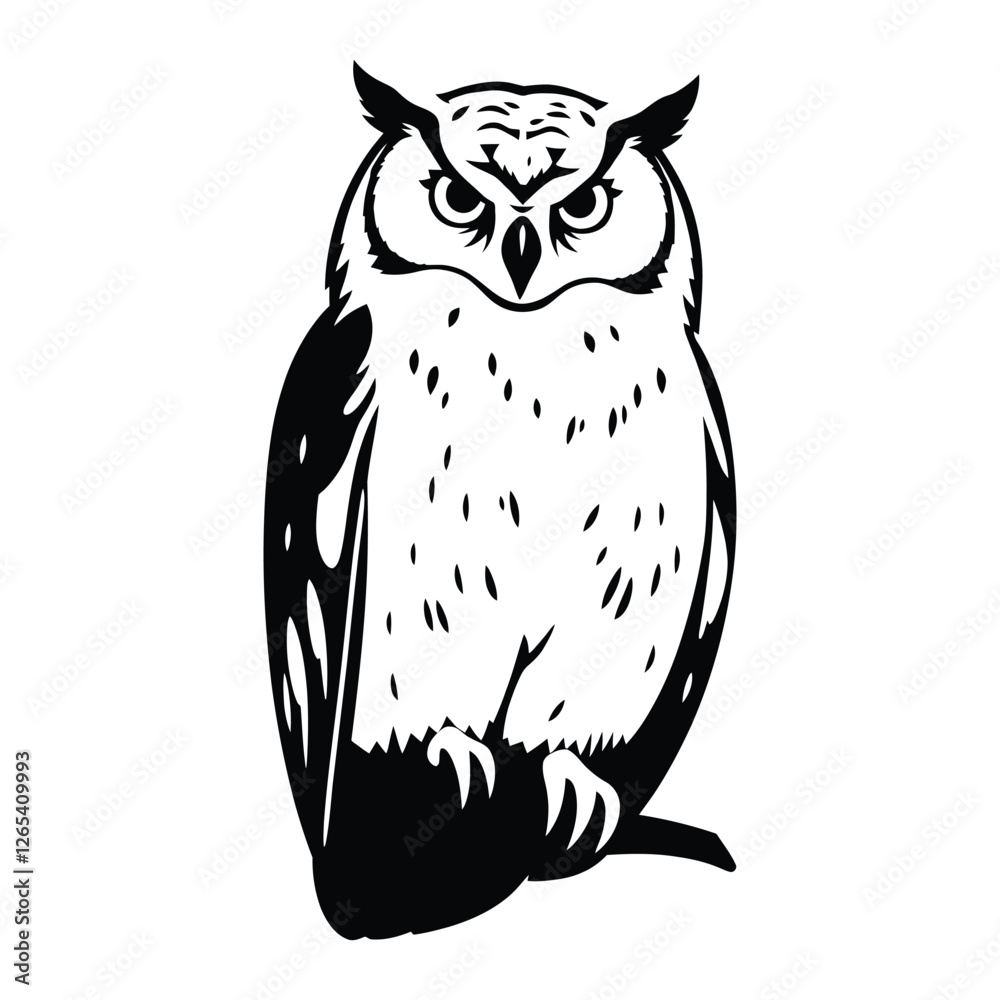Obraz premium A striking, stylized silhouette of an owl.