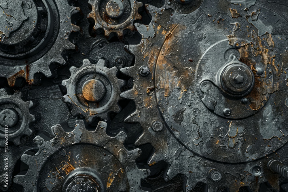 Large system of metal engine gears wheels in connection. Neural network ai generated Large system of metal engine gears wheels in connection. Neural network ai generated