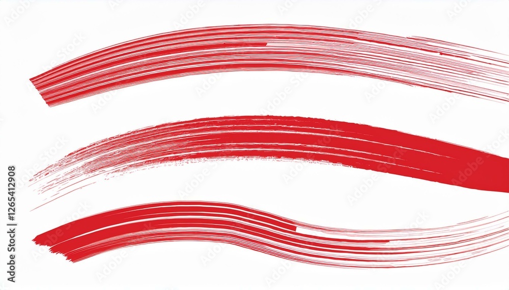 Obraz premium Red brush stroke underline. Marker pen highlight stroke. Vector swoosh brush underline set for accent, marker emphasis element..