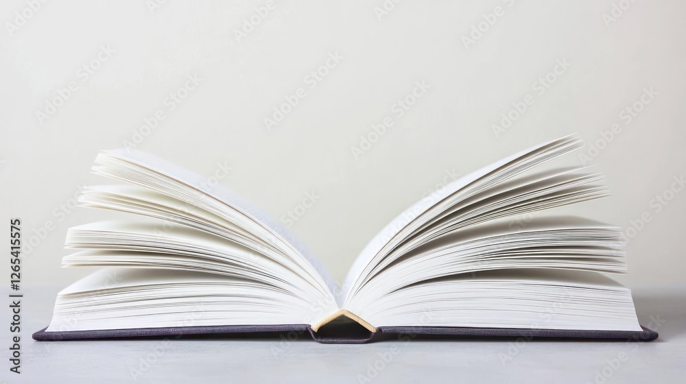 Open Book With Fanned Pages On White Background Open Book With Fanned Pages On White Background