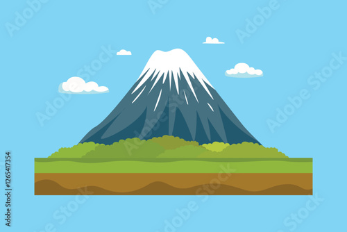 Mountain concept. Colored flat vector illustration isolated.