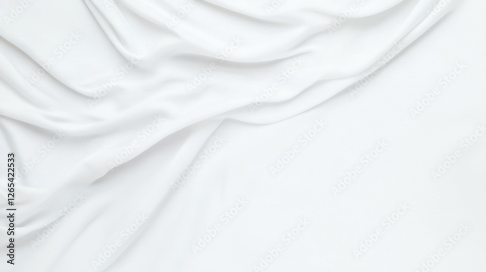 A soft, white fabric draped elegantly, showcasing gentle folds and a smooth texture. A soft, white fabric draped elegantly, showcasing gentle folds and a smooth texture.