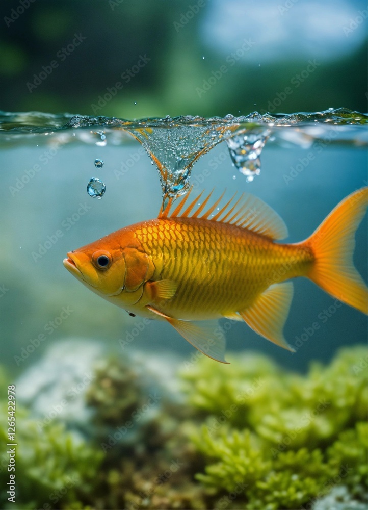 Naklejka premium tropical fish in aquarium