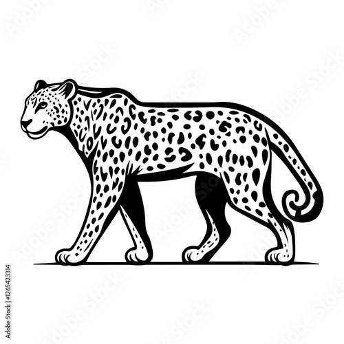 Powerful Leopard Silhouette: Ideal for Animal Conservation Projects