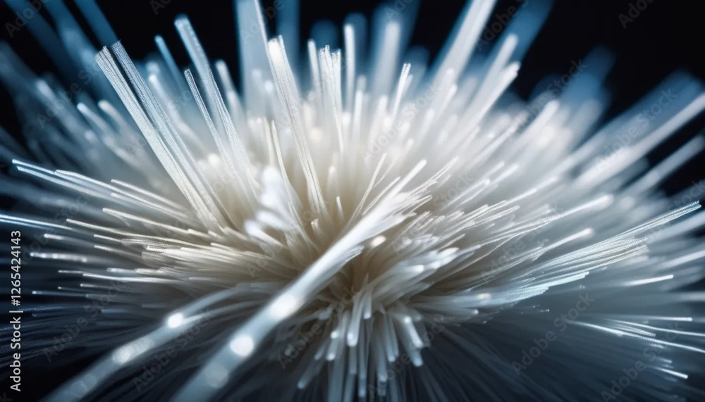 Obraz premium White optical fibers. Close up 