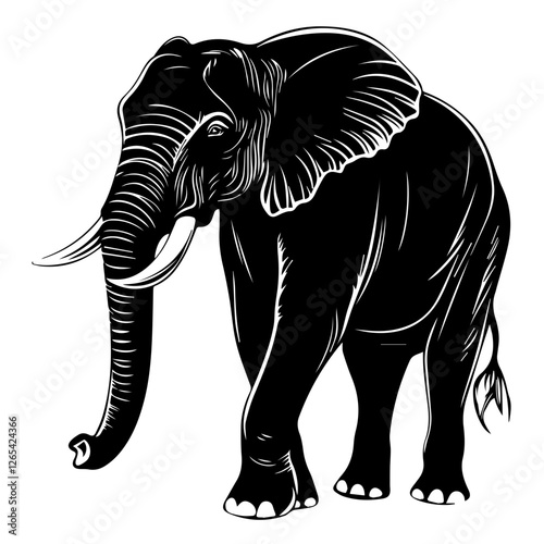 Elegant Elephant Silhouette for Wildlife & Nature Designs