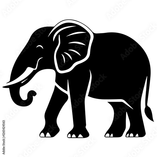 Elegant Elephant Silhouette for Wildlife & Nature Designs